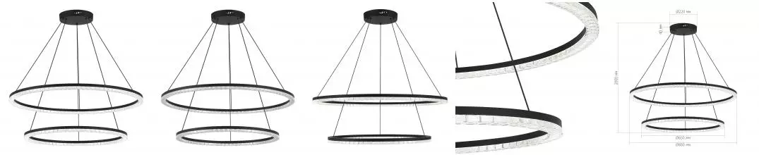 SL1018.403.02 Светильник подвесной ST-Luce черный/прозрачный LED 1*96W 4000K SL1018.403.02 Светильник подвесной ST-Luce черный/прозрачный LED 1*96W 4000K