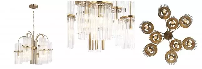 SL6145.303.09 Светильник подвесной ST-Luce латунь/прозрачный E14 9*40W