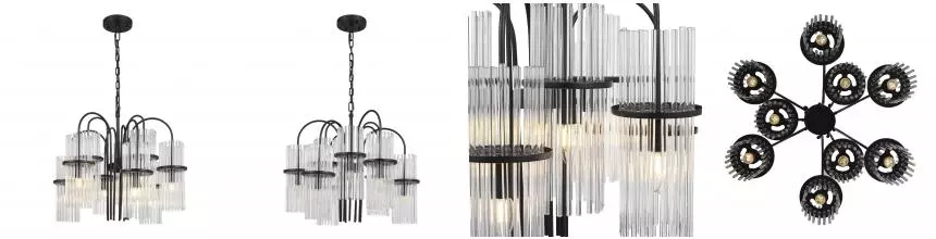 SL6145.403.09 Светильник подвесной ST-Luce чёрный/прозрачный E14 9*40W