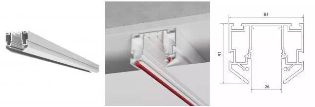 ST046.539.02 Шинопровод 220 под натяжной потолок  ST-Luce Белый Длина 3000мм (Заглушки 2+2 в ком)