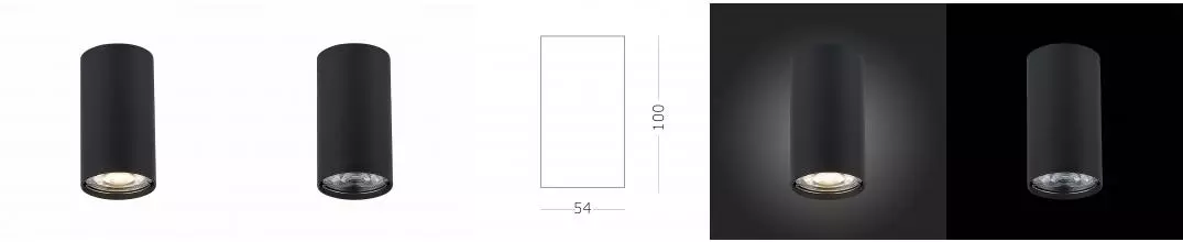 ST110.407.01 Светильник потолочный Черный GU10 1*50W  D54xH100 220V Без ламп · без серии, St Luce, ST110.407.01 ST110.407.01 Светильник потолочный Черный GU10 1*50W  D54xH100 220V Без ламп · без серии, St Luce, ST110.407.01