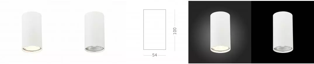 ST110.507.01 Светильник потолочный Белый GU10 1*50W D54xH100 220V Без ламп ST110.507.01 Светильник потолочный Белый GU10 1*50W D54xH100 220V Без ламп