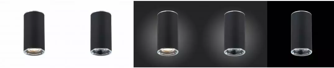 ST111.407.01 Светильник потолочный Черный GU10 1*50W  D54xH105 220V Без ламп