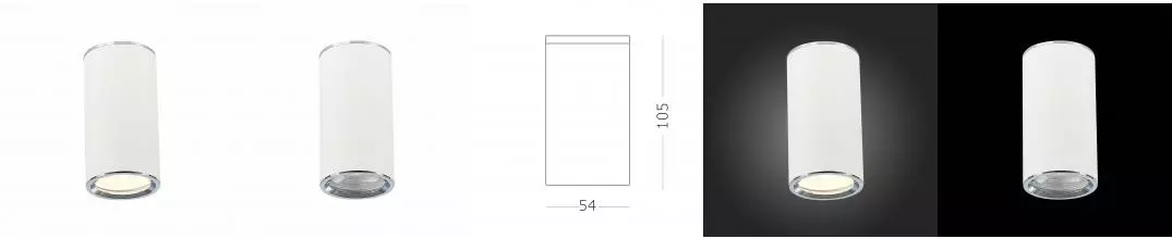 ST111.507.01 Светильник потолочный Белый GU10 1*50W  D54xH105 220V Без ламп
