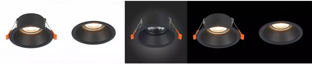 ST201.408.01 Светильник встр. Черный GU10 1*50W  D89xH40 220V Без ламп