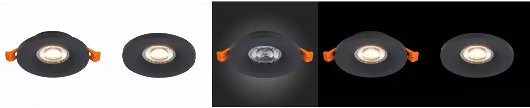 ST205.408.01 Светильник встр. Черный GU10 1*50W  D95xH27 220V Без ламп