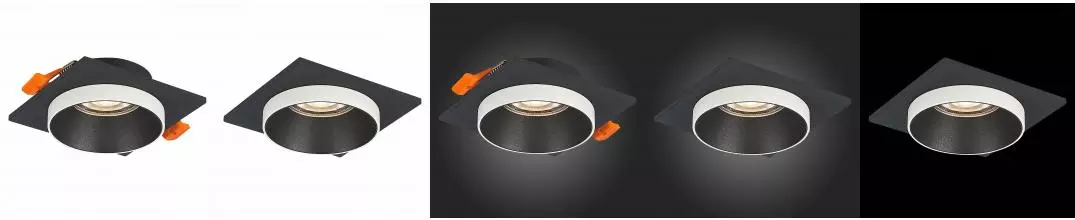 ST206.418.01 Светильник встр. Черный GU10 1*50W  L92xW92xH38 220V Без ламп