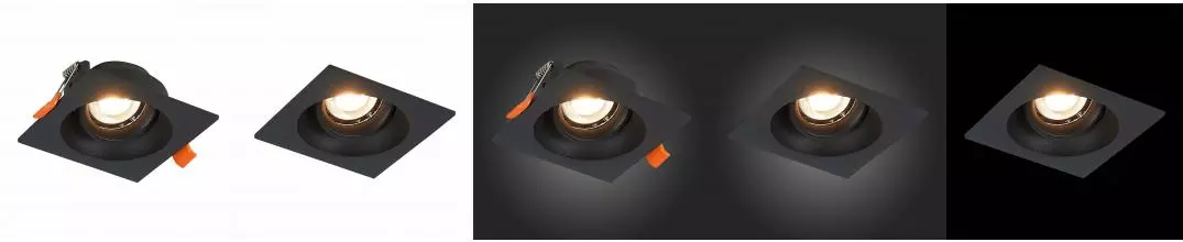 ST208.418.01 Светильник встр. Черный GU10 1*50W  L94xW94xH40 220V Без ламп