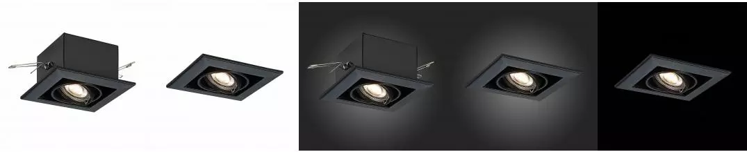 ST250.448.01 Светильник встр. Черный GU10 1*50W  L126xW126xH70 220V Без ламп · без серии, St Luce, ST250.448.01
