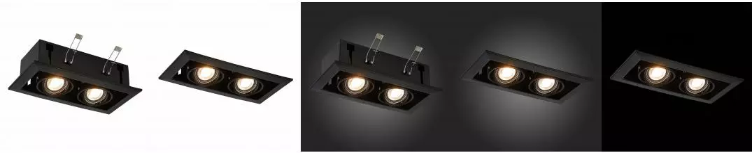 ST250.448.02 Светильник встр. Черный GU10 2*50W  L245xW126xH70 220V Без ламп · без серии, St Luce, ST250.448.02