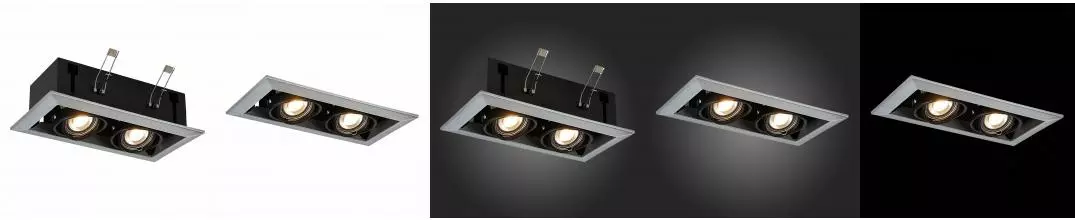 ST250.148.02 Светильник встр. Черный GU10 2*50W  L245xW126xH70 220V Без ламп