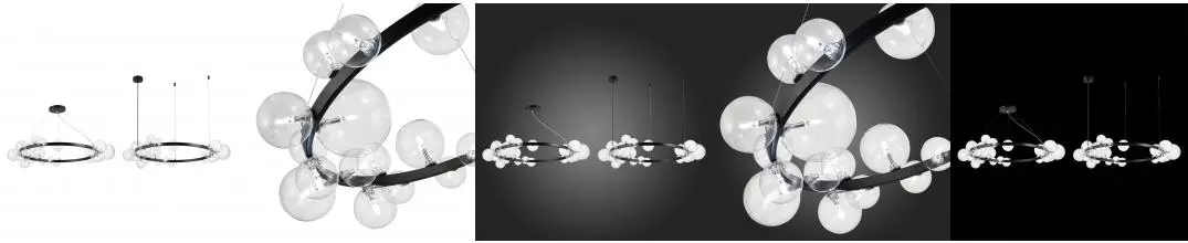 SL1165.403.24 Светильник подвесной ST-Luce Чёрный/Прозрачный G4 24*5W