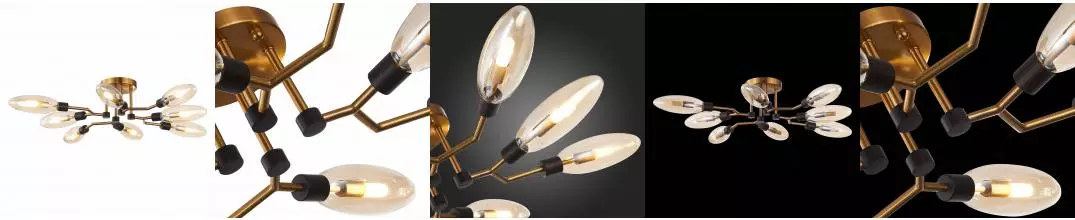 SL1174.302.08 Люстра потолочная ST-Luce Латунь/Коньячный G9 8*5W