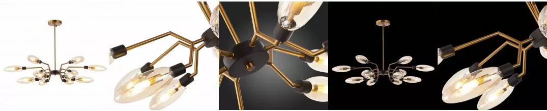 SL1174.303.12 Люстра подвесная ST-Luce Латунь/Коньячный G9 12*5W