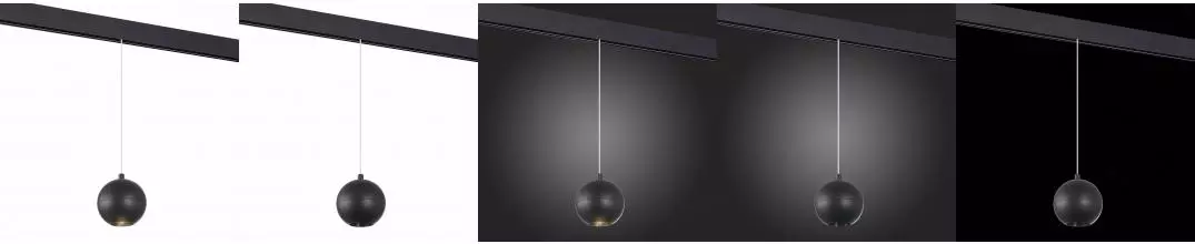 ST354.433.12 Магнитный трековый светильник подвесной Черный LED 1*12W 3000K 750Lm Ra>80 36° IP20 D10