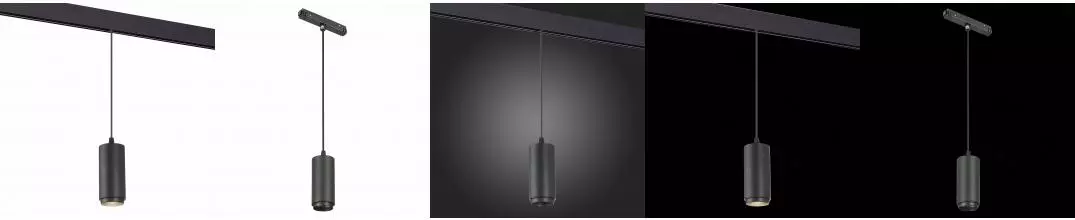 ST357.433.06 Магнитный трековый светильник подвесной ZOOM Черный LED 1*6W 3000K 667Lm Ra>80 10-60° I