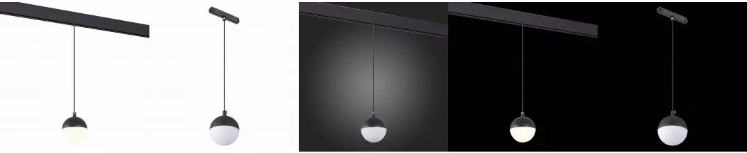 ST358.433.07 Магнитный трековый светильник подвесной Черный LED 1*7W 3000K 520Lm Ra>80 120° IP20 D90