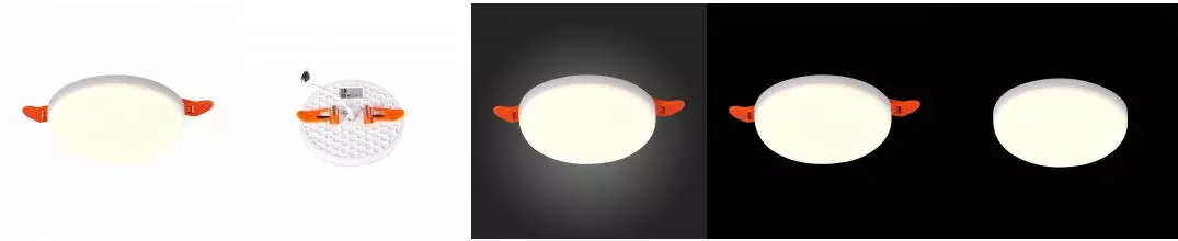 ST700.538.08 Светильник встр. Белый LED 1*8W 3000K 690Lm Ra80 180° IP44 D90xH20 85-265V