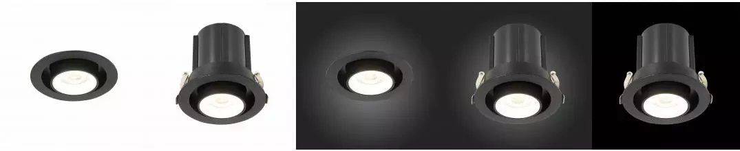 ST702.438.12 Светильник встр. Чёрный LED 1*12W 3000K 900Lm Ra80 24° IP20 D90xH92 180-240V