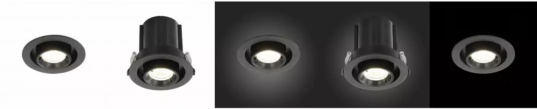 ST702.348.12 Светильник встр. Чёрный LED 1*12W 4000K 900Lm Ra80 24° IP20 D90xH92 180-240V