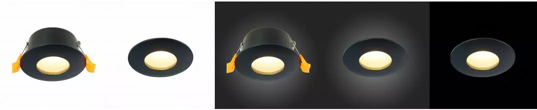 ST213.408.01 Светильник встр. Черный GU10 1*50W  IP44 D84xH50 220V Без ламп