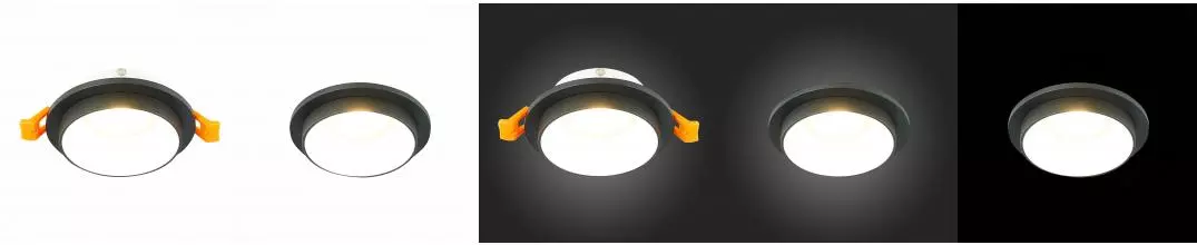 ST206.428.01 Светильник встр. Черный GU10 1*50W  IP20 D92xH38 220V Без ламп