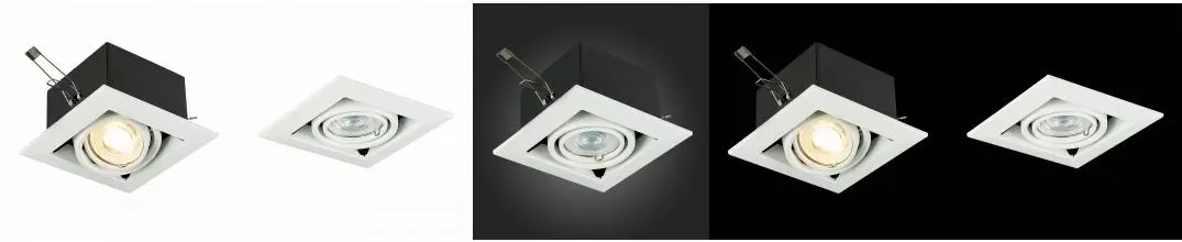 ST250.558.01 Светильник встр. Черный, Белый GU10 1*50W  IP20 L126xW126xH70 220V Без ламп