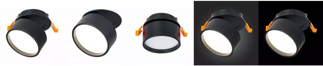 ST651.448.09 Встраиваемый поворотный светильник Черный LED 1*9W 4000K 720Lm Ra>90 120° IP20 D85xH68