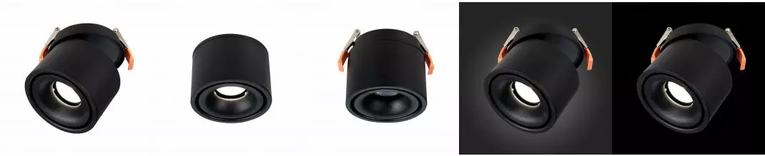 ST652.448.12 Светильник встр. Черный LED 1*12W 4000K 1 000Lm Ra>90 36° IP20 D100xH105 170-240VV