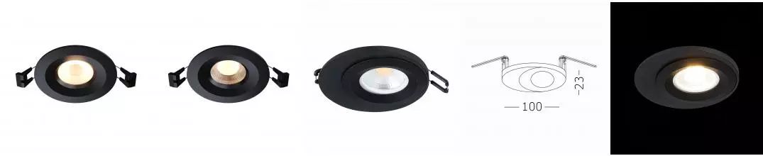 ST216.408.01 Светильник встр. Черный GU10 1*7W IP20 D100xH23 220V Без ламп · без серии, St Luce, ST216.408.01