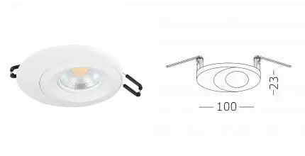 ST216.508.01 Светильник встр. Белый GU10 1*7W IP20 D100xH23 220V Без ламп