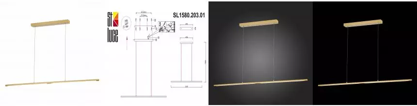 SL1580.203.01 Светильник подвесной ST-Luce Матовое золото/Белый LED 1*22W 3200K