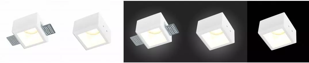 ST252.518.01 Светильник встр. из гипса Белый GU10 1*50W  IP20 L80xW80xH52 180-240V Без ламп