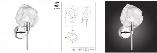 SL1175.101.01 Бра ST-Luce Хром/Прозрачный E14 1*40W