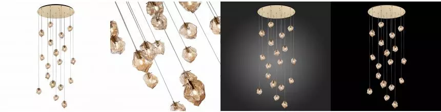 SL1175.303.18 Светильник подвесной ST-Luce Латунь/Янтарный E14 18*40W