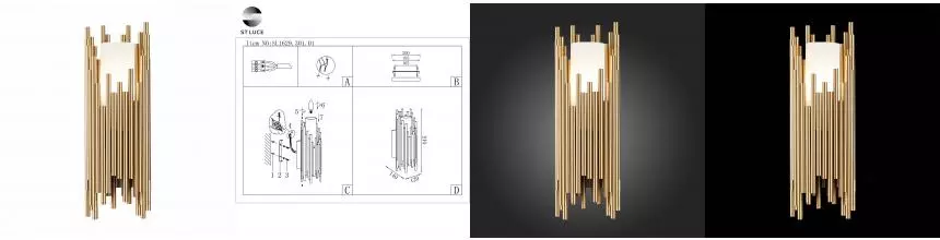 SL1629.301.01 Бра ST-Luce Латунь/Белый E14 1*40W