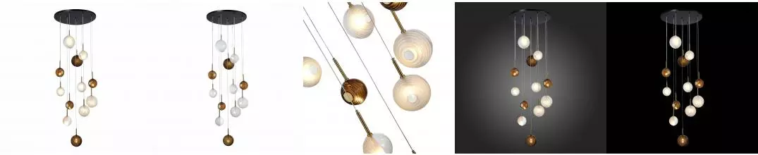 SL1183.543.12 Светильник подвесной ST-Luce Латунь/Черный, Белый G4 12*5W