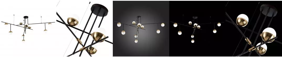 SL1507.422.09 Люстра потолочная ST-Luce Черный/Белый, Золотистый G9 9*5W 4000K