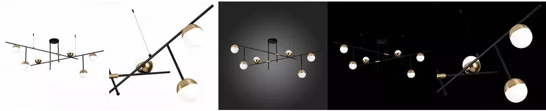 SL1507.422.06 Люстра потолочная ST-Luce Черный/Белый, Золотистый G9 6*5W 4000K