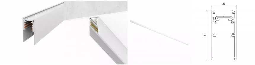 ST003.539.00 Шинопровод магнитный накладной ST-Luce Белый Длина 3 000мм