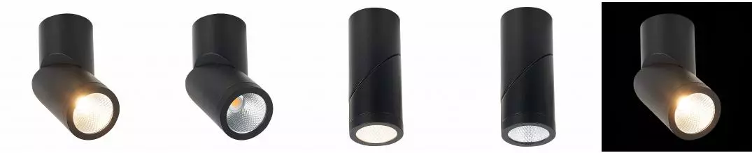 ST650.442.10 Светильник потолочный Черный LED 1*10W 4000K 800Lm Ra>90 38° IP44 D62xH151 165-265V