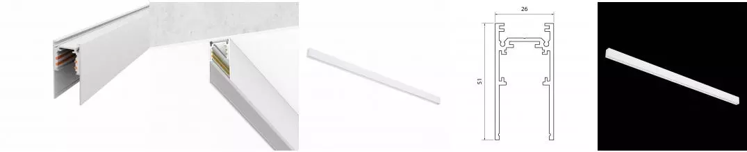 ST003.519.00 Шинопровод магнитный накладной ST-Luce Белый Длина 1 000мм