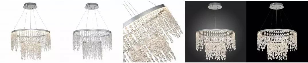 SL6201.103.55 Люстра подвесная ST-Luce Серебристый/Прозрачный LED 1*55W 3000K/4000K/6000K SL6201.103.55 Люстра подвесная ST-Luce Серебристый/Прозрачный LED 1*55W 3000K/4000K/6000K