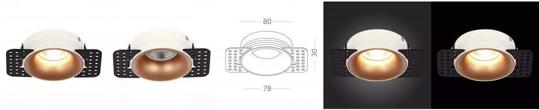 ST218.528.01 Светильник встр. Белый GU10 1*50W  IP20 D78xH30 165-265V Без ламп