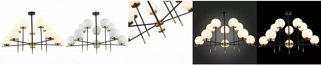 SL1203.402.10 Люстра потолочная ST-Luce Черный, Латунь/Белый E27 10*60W