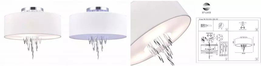 SL1353.102.03 Люстра потолочная ST-Luce Хром/Белый E14 3*60W NETTUNO · Nettuno, St Luce, SL1353.102.03