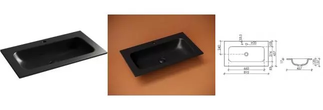 Раковина «Ceramica Nova» Grace CN7012MB 81/46 фарфоровая чёрная матовая Раковина «Ceramica Nova» Grace CN7012MB 81/46 фарфоровая чёрная матовая