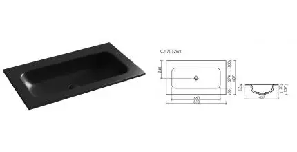 Раковина «Ceramica Nova» Grace CN7012MBwx 81/46 фарфоровая чёрная матовая Раковина «Ceramica Nova» Grace CN7012MBwx 81/46 фарфоровая чёрная матовая