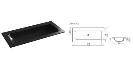 Раковина «Ceramica Nova» Grace CN7013MBwx 101/46 фарфоровая чёрная матовая Раковина «Ceramica Nova» Grace CN7013MBwx 101/46 фарфоровая чёрная матовая