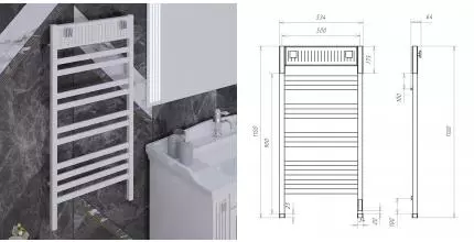 Электрический полотенцесушитель «Opadiris» Оникс OS70351WS 53/110 белый матовый/серебро правый Электрический полотенцесушитель «Opadiris» Оникс OS70351WS 53/110 белый матовый/серебро правый